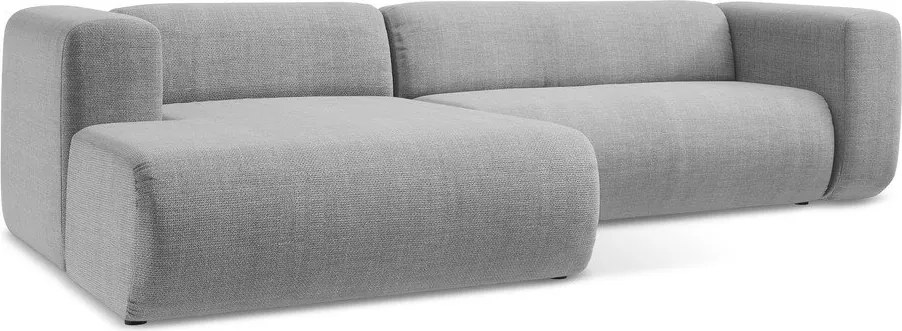 Világosszürke sarokkanapé (bal oldali-heverő résszel) Ekahi – Makamii