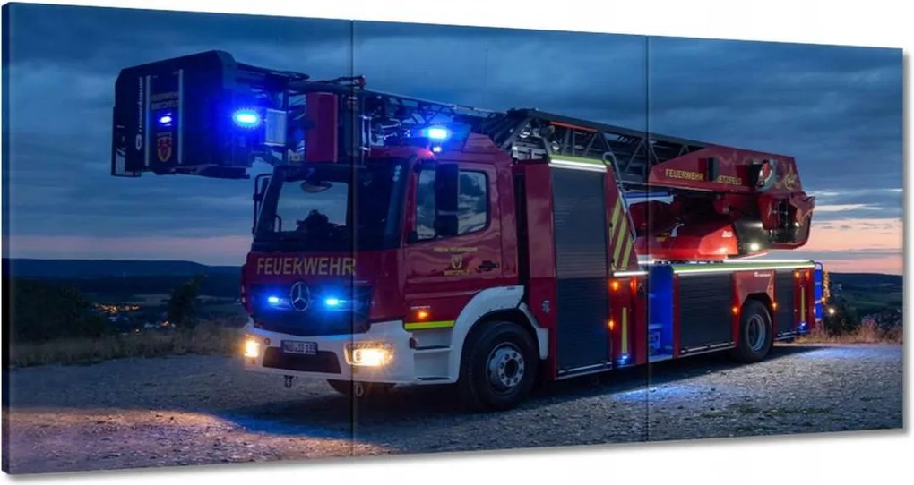 Vászonkép 60x30 Tűzoltóautó a jelzésen