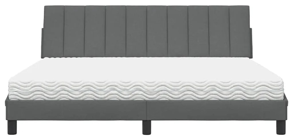 sötétszürke szövet ágy matraccal 180x200 cm