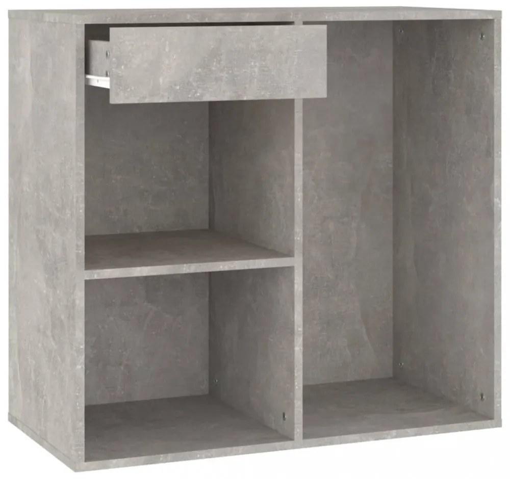 betonszürke szerelt fa pipereszekrény 80 x 40 x 75 cm