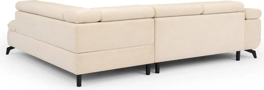 Krémszínű zsenília sarokkanapé (jobb oldali-L alakú) Marbeya – Ropez