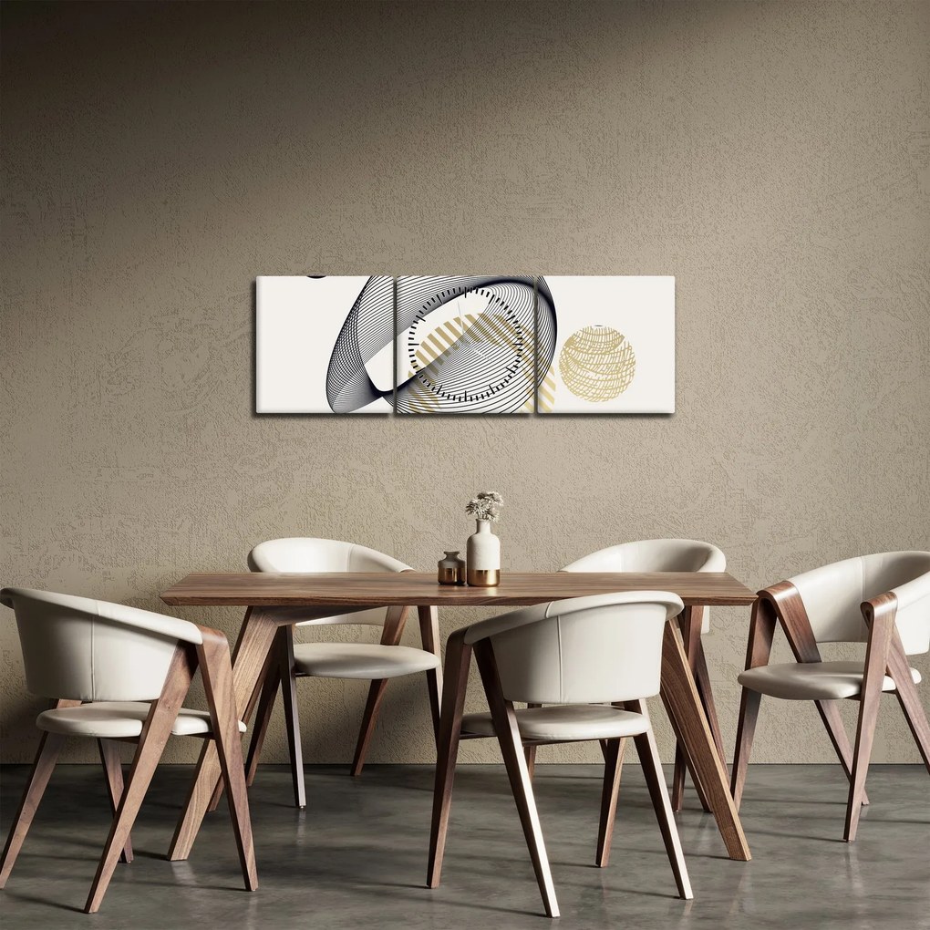 Kép - Geometriai formák N⁰3 (órával) (90x30 cm)