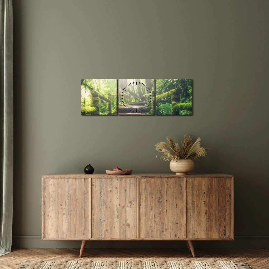 Kép - falépcsők az erdőben (órával) (90x30 cm)
