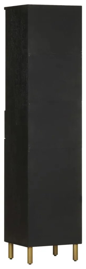 Fekete tömör mangófa fürdőszobaszekrény 38 x 33 x 160 cm