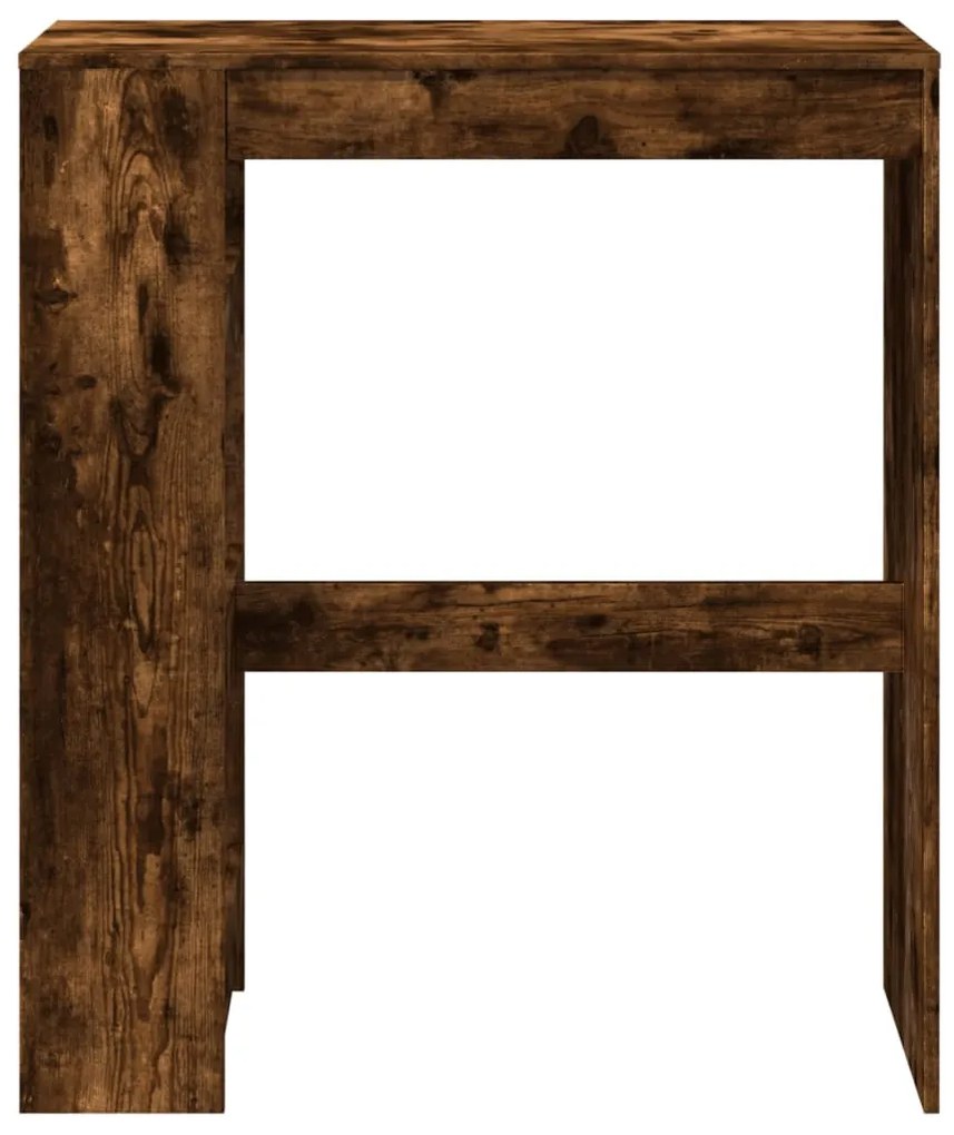 füstös tölgy szerelt fa bárasztal tárolókkal 90 x 40 x 103,5 cm