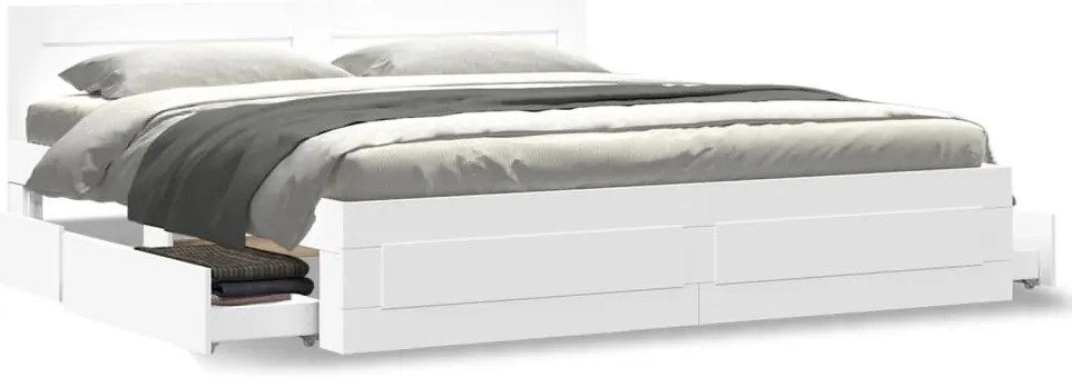 fehér ágykeret fejtámlával matrac nélkül 180x200 cm