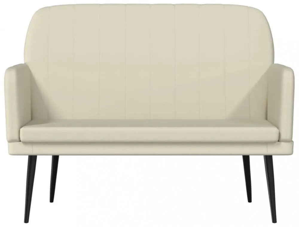 krémszínű műbőr pad 107 x 80 x 81 cm