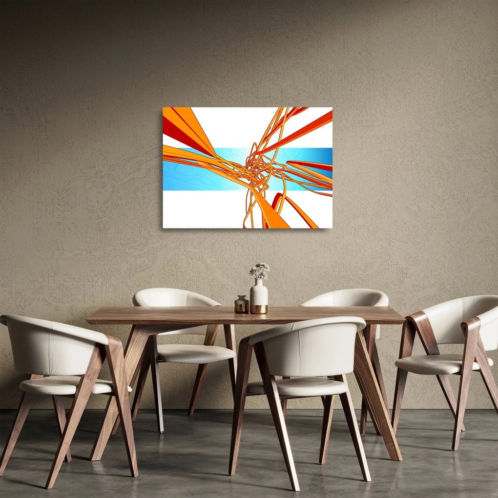 Kép - Összefonódó vonalak, absztrakciók (üvegen) (70x50 cm)
