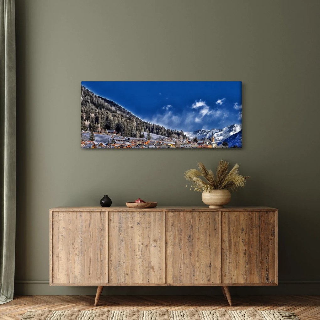 Kép - Hegyi város (120x50 cm)