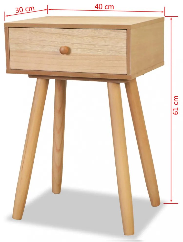 2 db barna, tömör fenyőfa éjjeliszekrény 40 x 30 x 61 cm