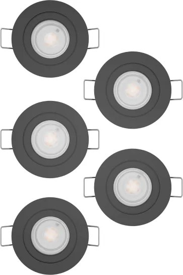 Eglo 902266 - 5 darabos BARRANCO beépíthető mennyezeti LED spotlámpa LED/4,8W/230V, fekete