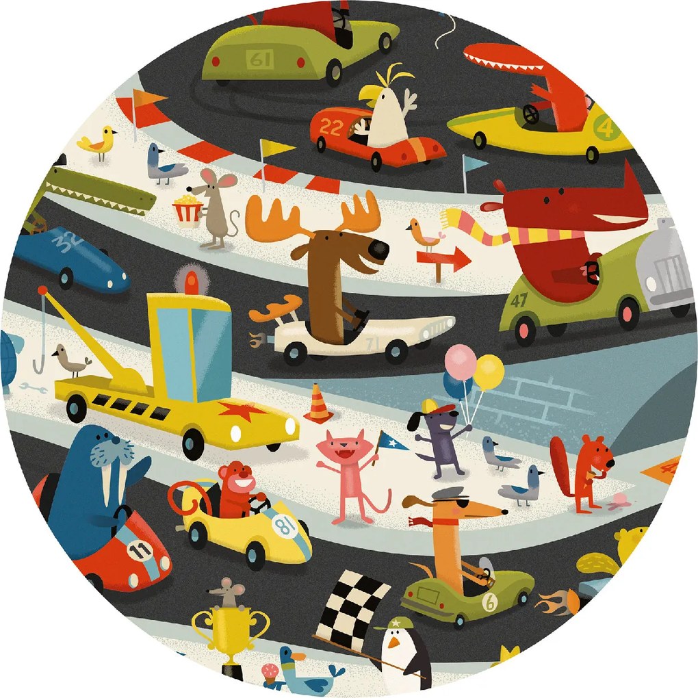 Megfigyeltető puzzle - Állati autóverseny, 54 db-os - Car rally