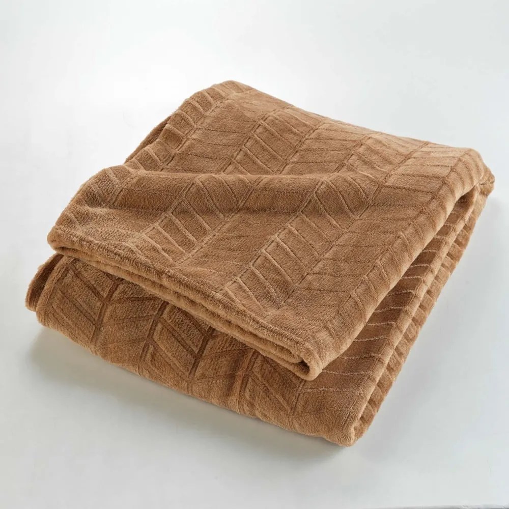 Barna mikroflanel ágytakaró 180x220 cm Arya – douceur d'intérieur