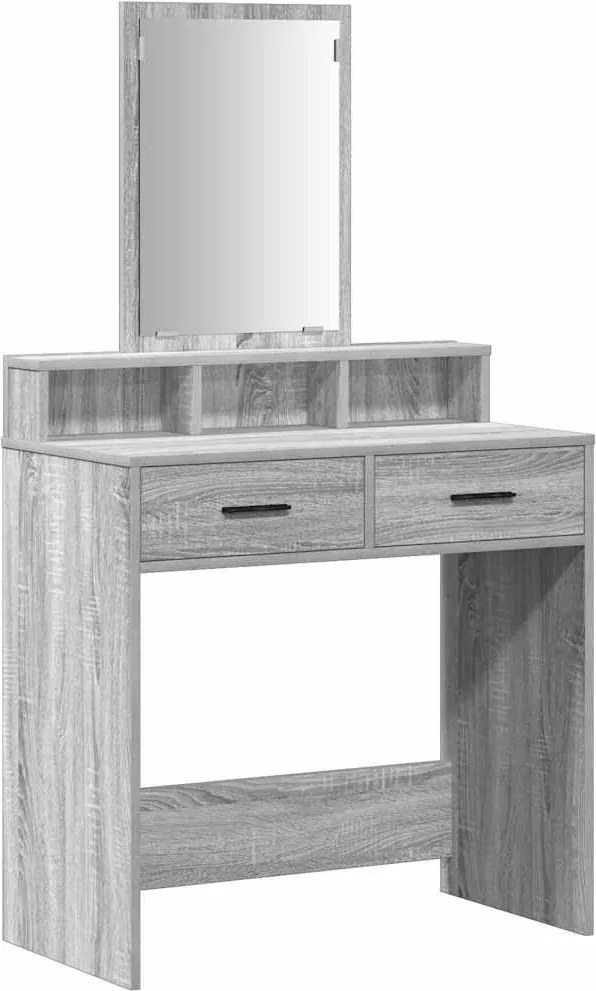 vidaXL Öltözködőasztal fiókkal Szürke Sonoma 79 x 41 x 140 cm Faanyag