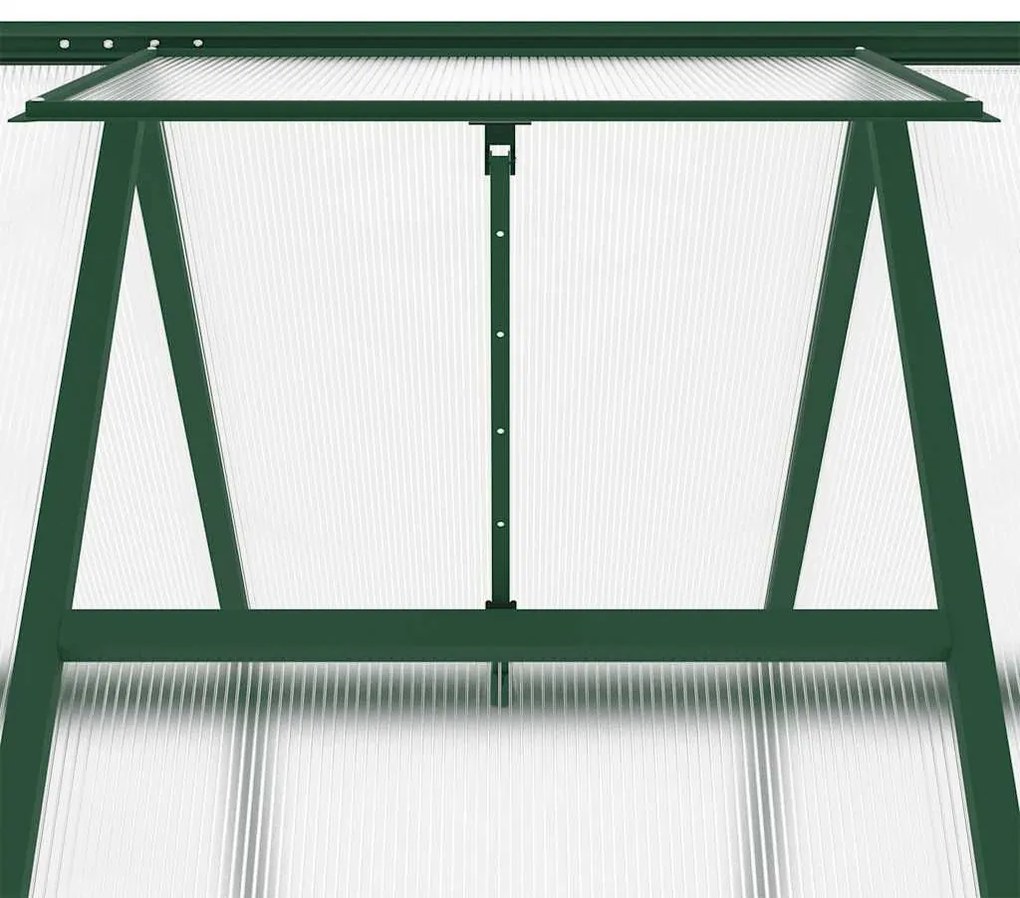 zöld alumínium melegház alapvázzal 334x169x195 cm