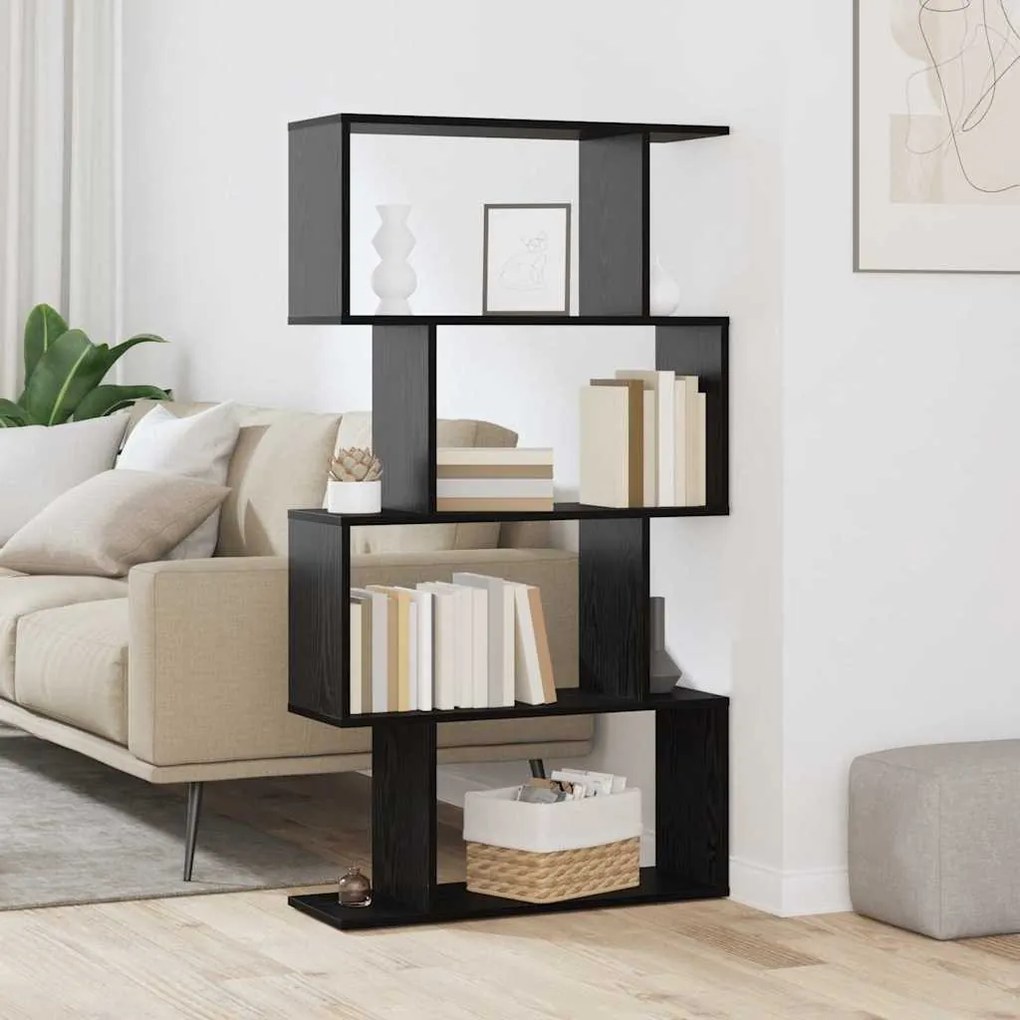 Könyvespolc Fekete 70 x 24 x 129 cm Faanyag