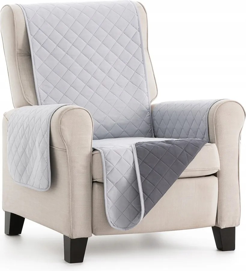 Ülésvédő huzat kétoldalas steppelt ágytakaró világosszürke