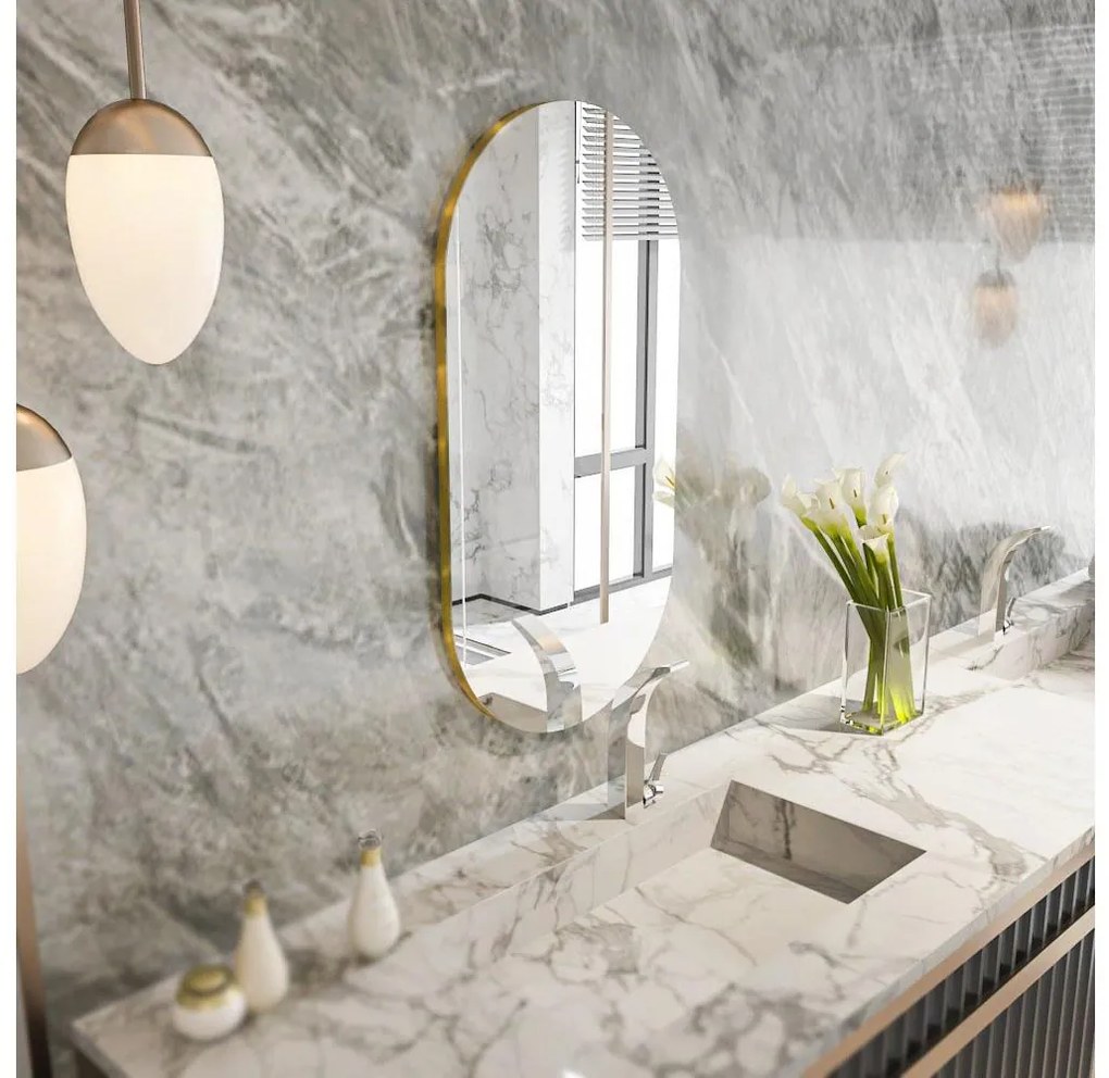 Fali tükör RIORS 85x45 cm arany