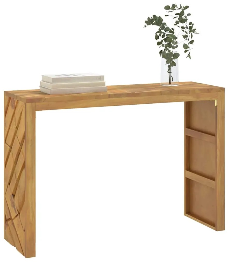 konzolasztal 110x35x75 cm tömör fa teakfa