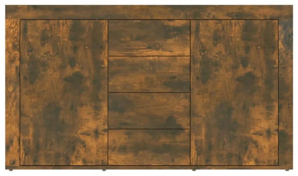 füstös tölgy színű szerelt fa tálalószekrény 120 x 36 x 69 cm