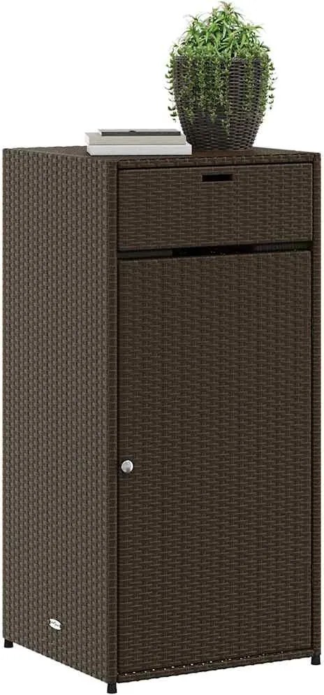 vidaXL barna polyrattan kerti tárolószekrény 55 x 55 x 111 cm