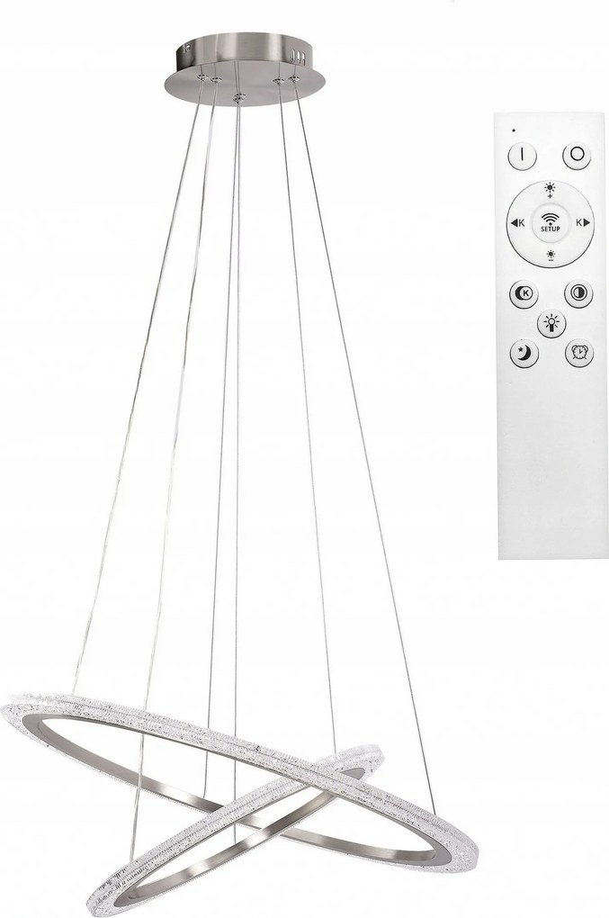 Mennyezeti Lámpa Led Függő Gyűrűk Ezüst Csillár 60 cm