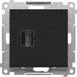 Simon 55 Hdmi aljzat szimpla fekete matt TGHDMI.01/149