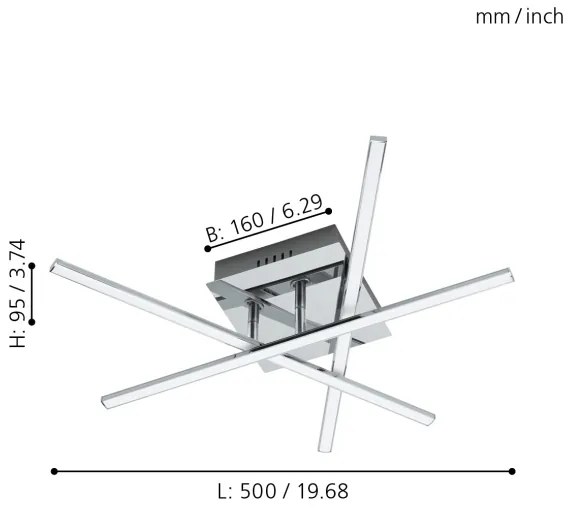 Eglo 95567 - LED Mennyezeti lámpa LASANA 1 LED/13,2W/230V