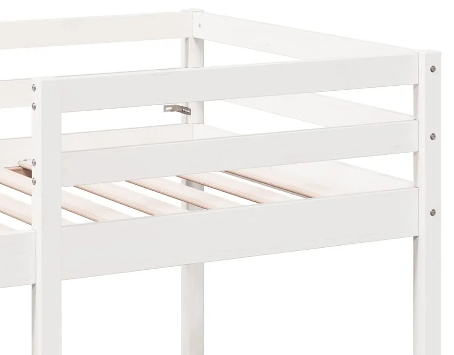 fehér fenyő galériaágy-keret asztallal és székekkel 80 x 200 cm