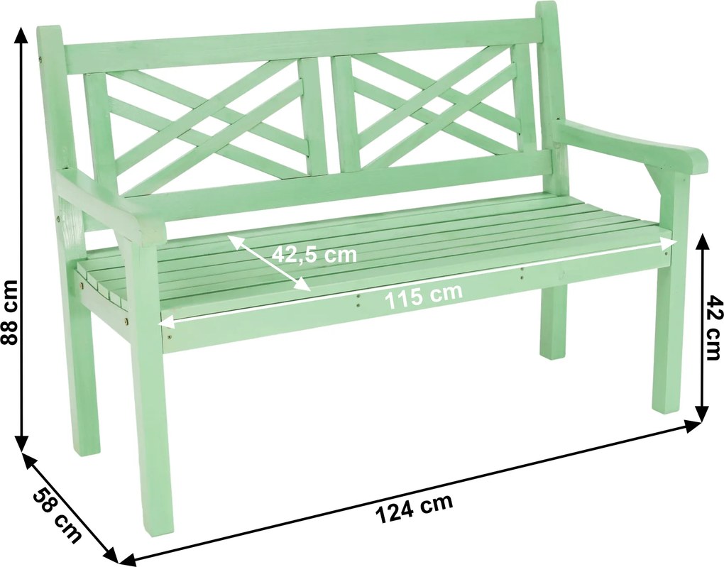 Fából készült kerti pad, neo mint, 124 cm, FABLA