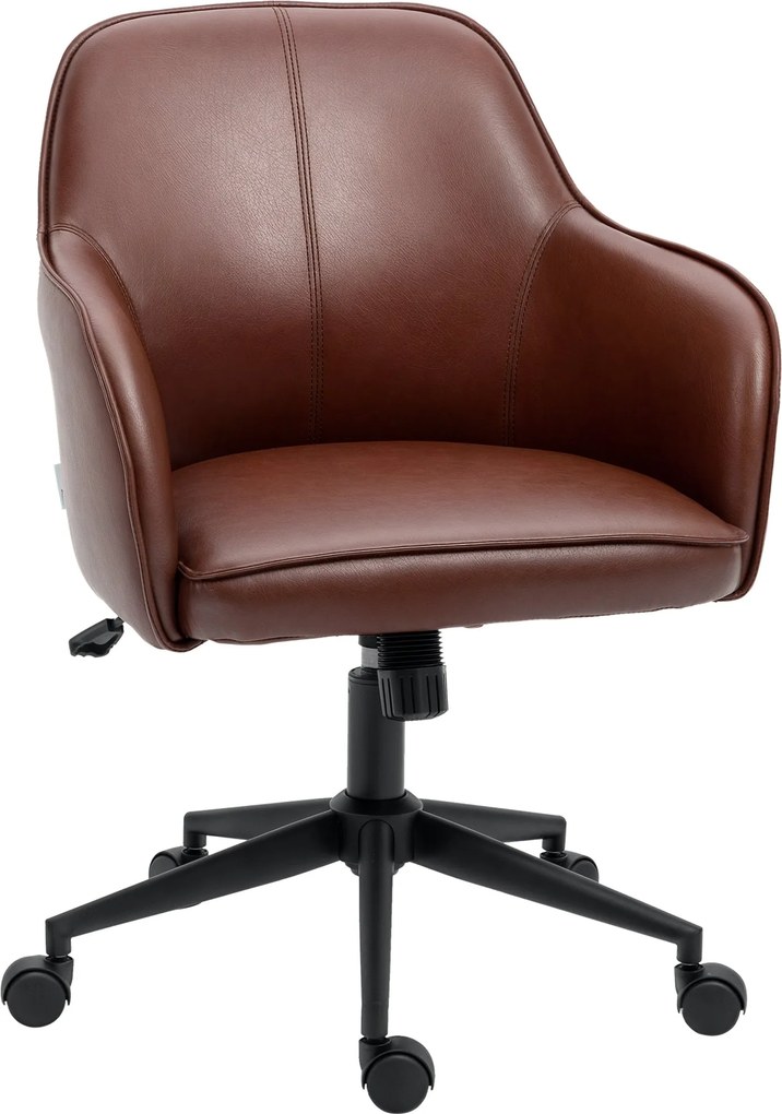 Vinsetto Irodai Szék Dönthető Funkcióval, Kerekekkel, Műbőr Íróasztali Szék, 83-91 cm Magasságban Állítható Forgószék, Maximális 120 kg Terhelhetőség,