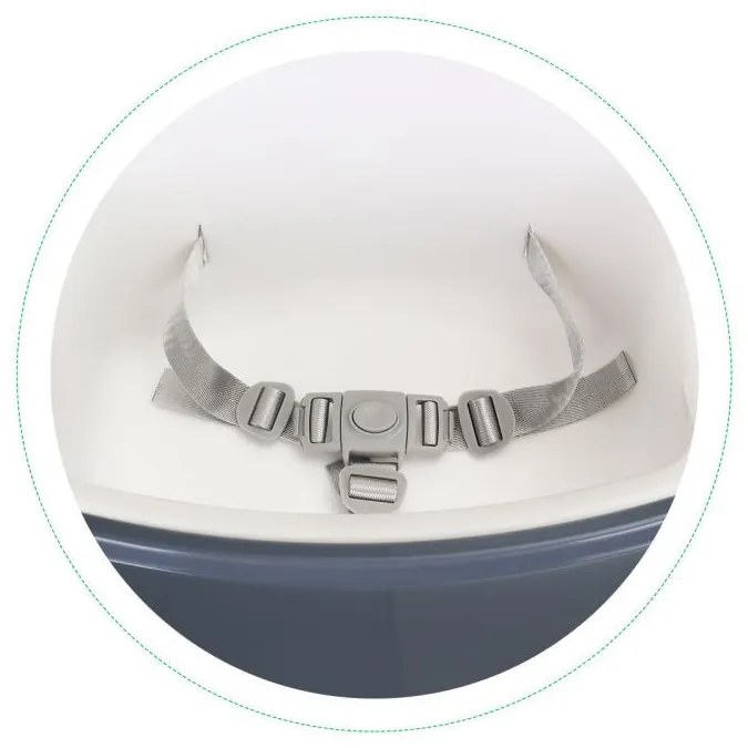 Etetőszék 2 az 1-ben tálcával övekkel fehér