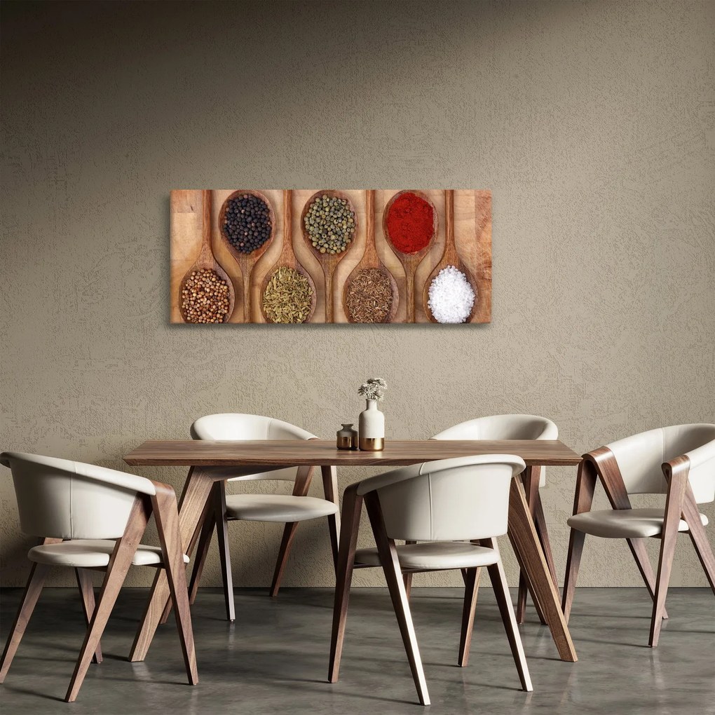 Kép - fűszerek a kanálon (120x50 cm)
