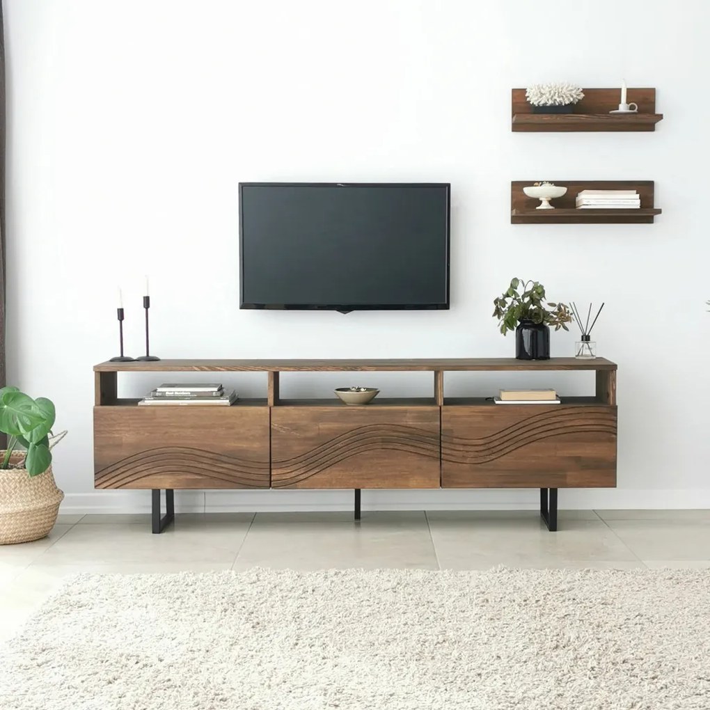 Onda fém TV-állvány, dió, 50 cm
