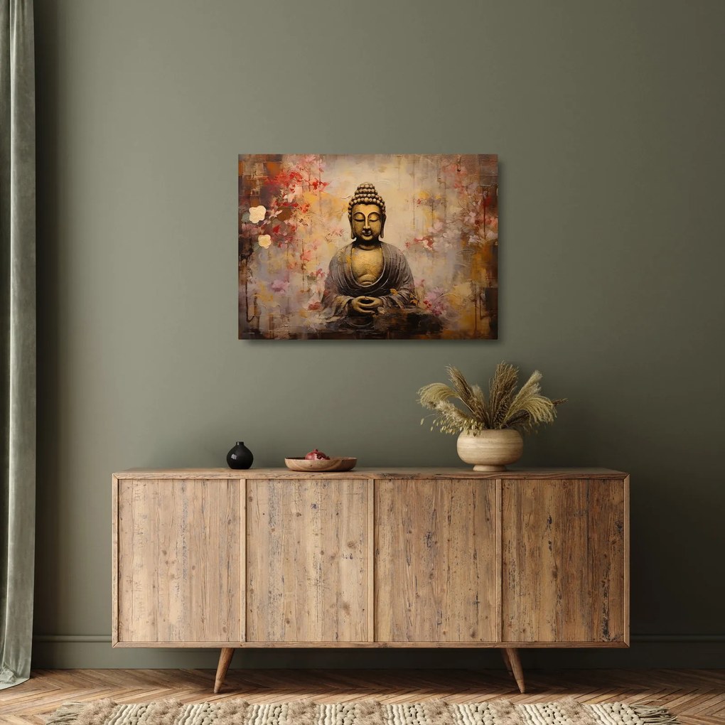 Üveg kép - Buddha, festészet (70x50 cm)