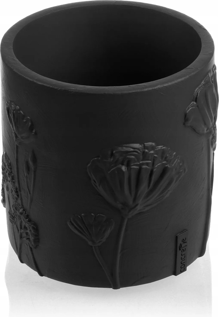 Virágtartó Flower Deco Black Matt Poli 13 cm Kerek