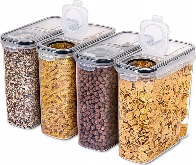 Ételtároló Dobozok Nagy Légmentesen Záródó 4db 4 Liter Címkék És Mérőpoharak Ingyenes