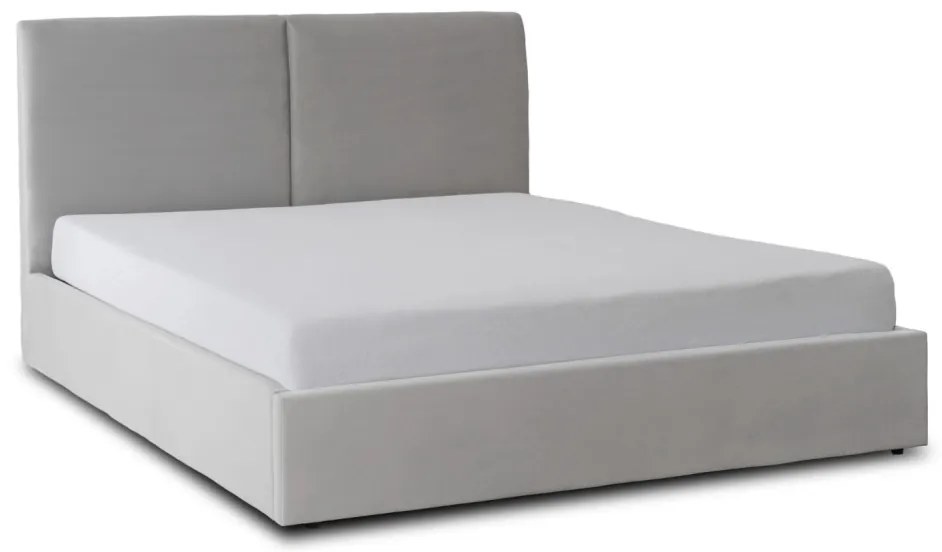Łóżko 140x200 MARSYLIA Welurowe Kremowe Z Pojemnikiem
