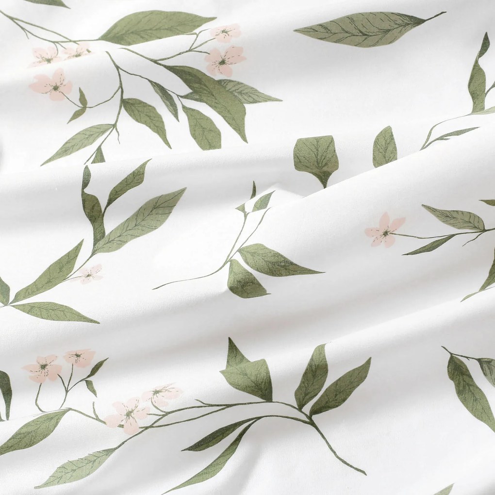 Goldea pamut gumis lepedő - jázmin virágmintás 140 x 200 cm