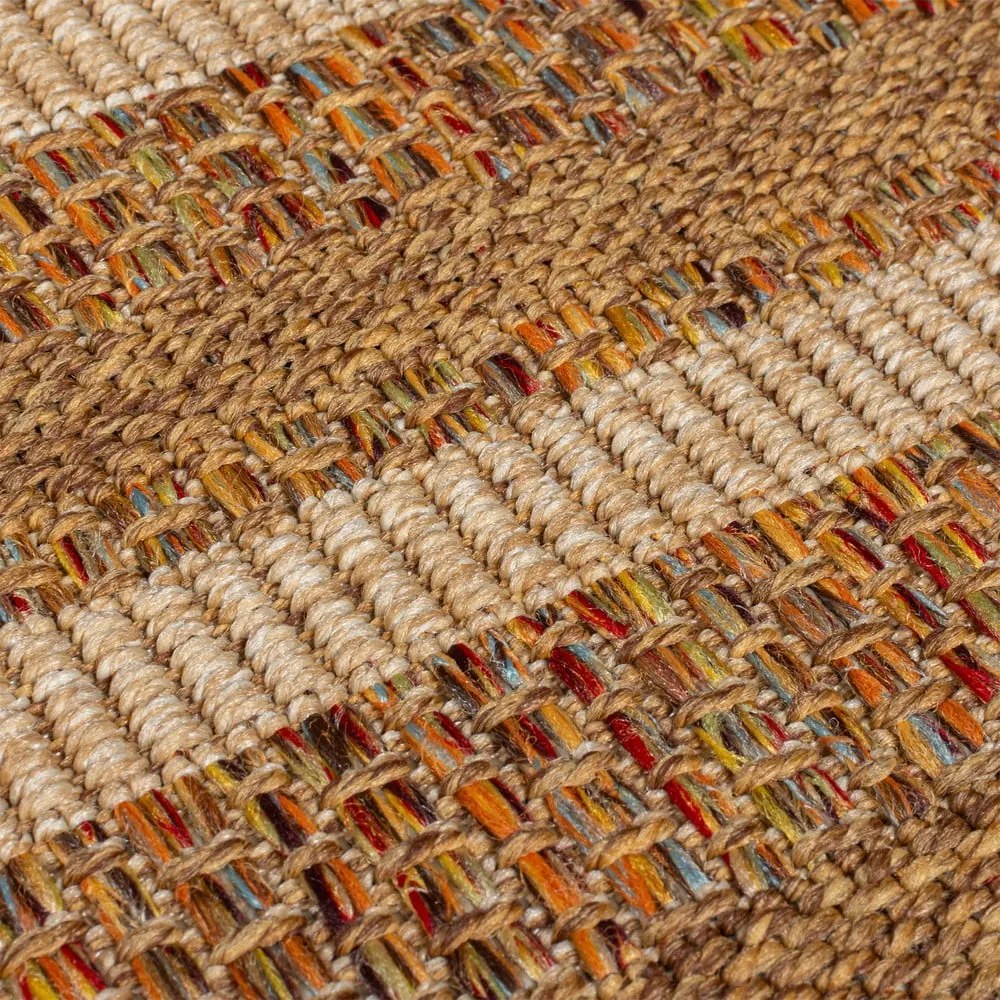 Natúr színű kültéri-beltéri szőnyeg 120x170 cm Layla Border – Flair Rugs