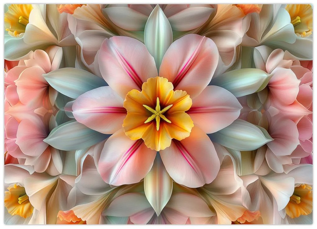 Kép - Kaleidoszkópos virág (70x50 cm)