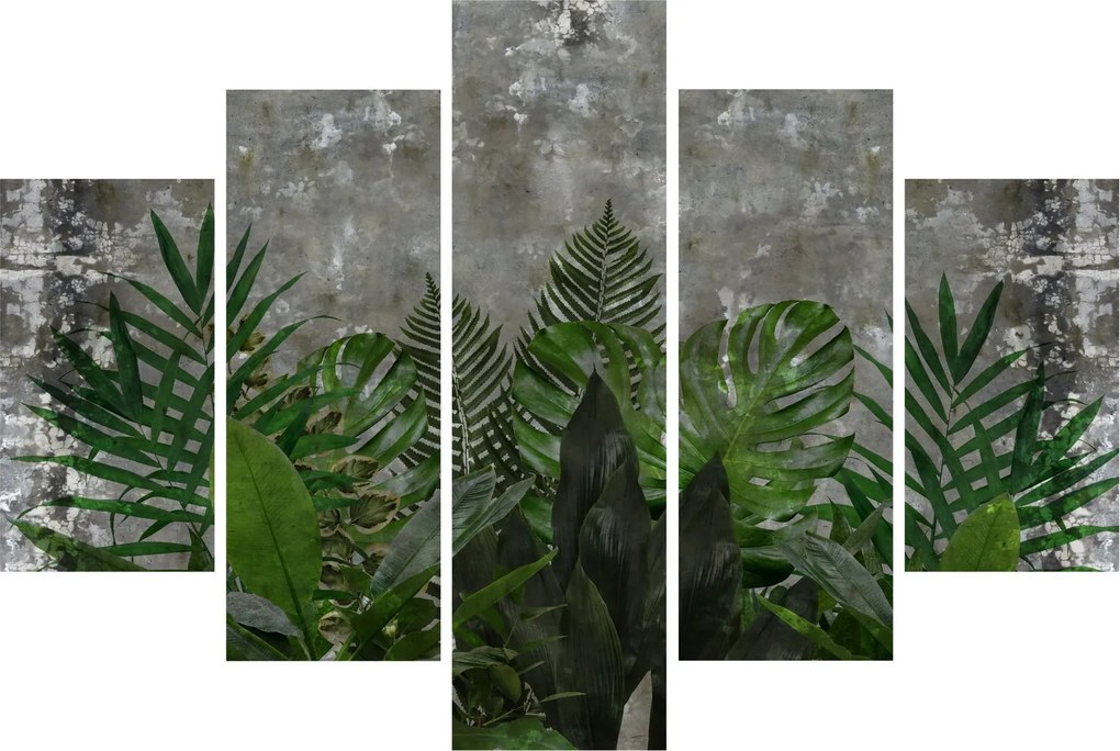 Kép - Betonfal növényekkel (150x105 cm)