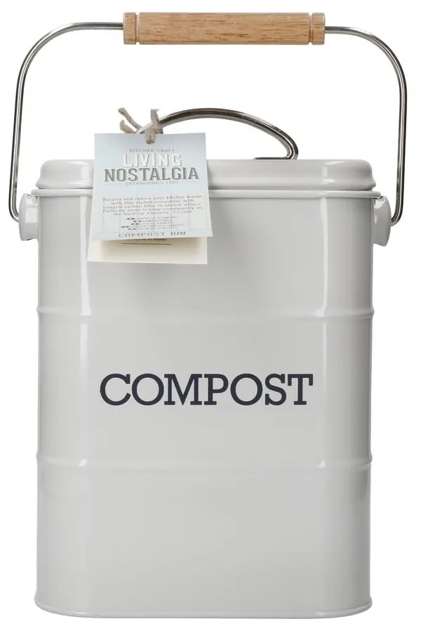 Living Nostalgia szürke komposztálható hulladék gyűjtő, 3 l - Kitchen Craft