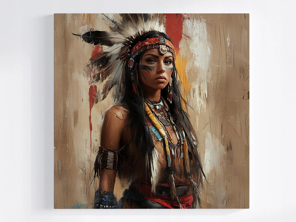 Canvas Vászonkép Portré Nő Indián Tribal Boho Etno 40x40