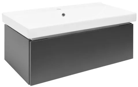 SAT Feel Fürdőszobaszekrény mosdóval 100x30x46 cm antracit matt SATFEEL100ANTU1