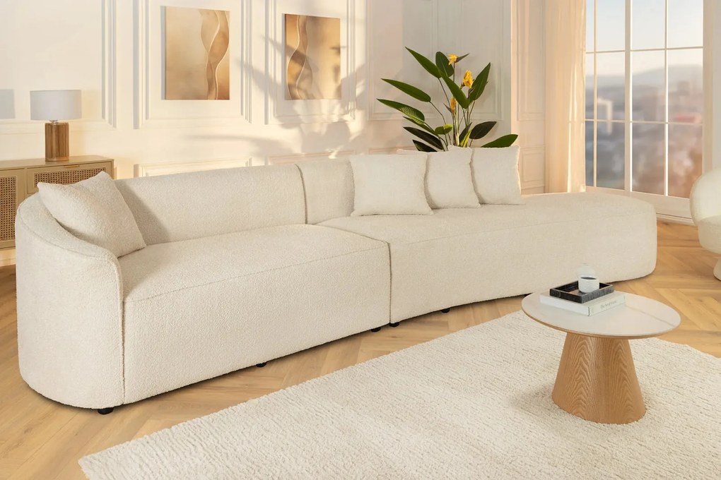 ATELIER design bouclé kanapé - 340cm - beige
