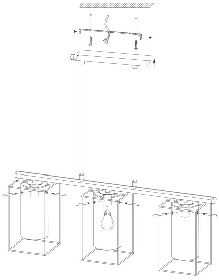 Eglo 94378 - Csillár LONCINO 1 3xE27/60W/230V