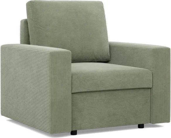 Zeus fotel, egyenes kartámasz, kordbársony, bonell töltet, zöld