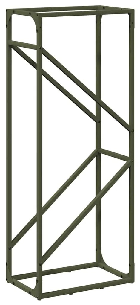 olívazöld hidegen hengerelt acél tűzifatároló 40x25x100 cm