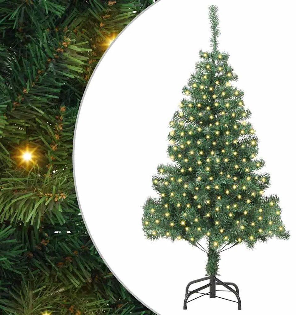 Mű karácsonyfa LED -es lámpákkal Zöld 180 x 40 cm PVC
